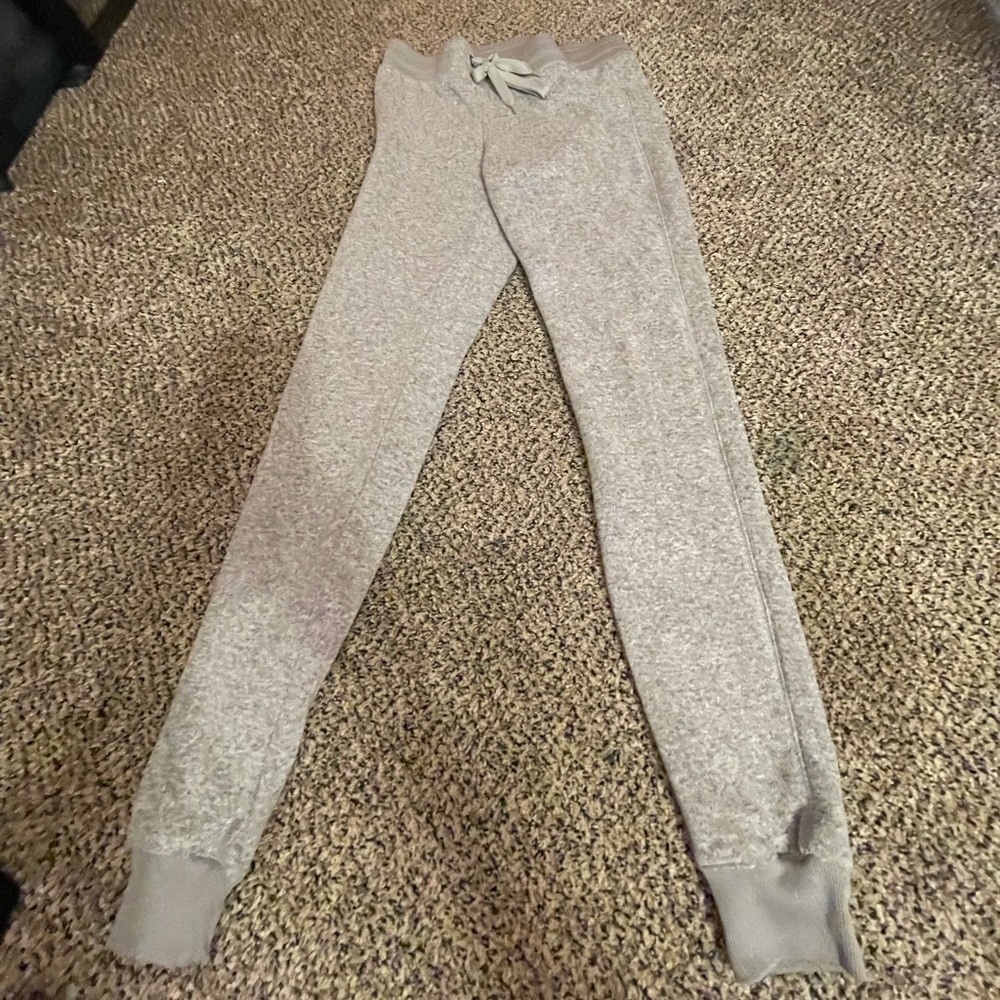 3 pair of gray sweatpants. One S. Two XXS